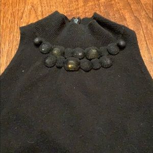 Vince cashmere beaded sleeveless tunic length top